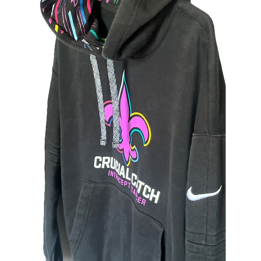 Nike NFL New Orleans Saints Crucial Catch Hoodie Men's M Black Sweatshirt